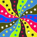 square Rainbow swirl background with colorful stars. rainbow line and star pattern Royalty Free Stock Photo