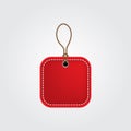 Square realistic prize tag icon vector illustration