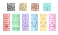 Square and Rectangle Chinese window pattern vector