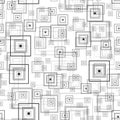 Square rectangle seamless pattern sketch vector Royalty Free Stock Photo