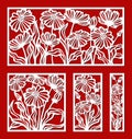 Set of decorative panels with a floral pattern.