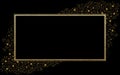 Square or rectangular Gold Frame with sparkling stars #6 Royalty Free Stock Photo