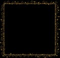 Square or rectangular Gold Frame with Sparkling stars