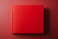 A square red book on a red background. 3D rendering mock up