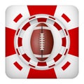 Square red casino chips of usa football sports betting