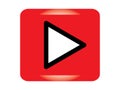 Red play button icon vector Royalty Free Stock Photo