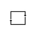 square replay reload icon, simple digital 2 way direction arrows flat design interface concept elements, app ui ux web