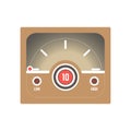 Square retro style speedometer with low and high indicators Royalty Free Stock Photo