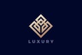 Square Rhombus Logo Abstract Design Linear Outline Luxury Style Vector Template