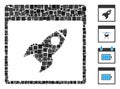 Square Rocket Calendar Page Icon Vector Mosaic Royalty Free Stock Photo