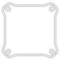 Square rope frame with loops in corners, twine simple border