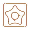 Square Rope Frame, Rope Star and Circle. Vector Illustration Royalty Free Stock Photo
