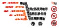 Square Rush Shopping Cart Icon Vector Collage Royalty Free Stock Photo