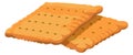 Square salty cracker icon. Cartoon biscuit snack