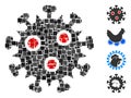 Square SARS Virus Icon Vector Collage