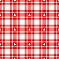 Seamless Christmas Pattern Straight Check With Trees Red And White Royalty Free Stock Photo