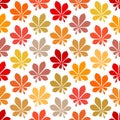 Seamless Pattern Autumn Leafs Yellow Brown Red Orange Royalty Free Stock Photo