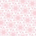 Seamless Pattern Big Flowers Line Pink And White