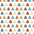 Seamless Pattern Christmas Trees With Stars Retro Colors Royalty Free Stock Photo
