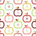 Seamless Pattern Graphic Apples Retro Autumn Colors