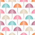 Seamless Pattern Graphic Umbrellas Different Retro Colors