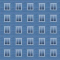 Seamless pattern of white window frames on blue background. Royalty Free Stock Photo