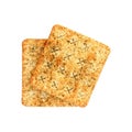 square seaweed crackers isolated on white Royalty Free Stock Photo