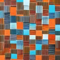 Square Serenade: An image of a geometric pattern created with squares, in a mix of bold and muted colors1, Generative AI