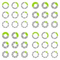 Square Set Of Different Pie Charts Arrows Gray And Green