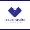 Square shape Snake logo vector template