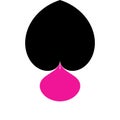 white black and pink graphic design. two heart shapes