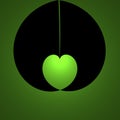 green and black graphic design. black oval. green heart Royalty Free Stock Photo