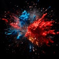 Explosion of Paint. Colors All Over. Firework of Paints on Black Background. Splashes of Color. Generative AI. Royalty Free Stock Photo
