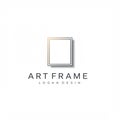 Square-shaped logo design featuring a minimalist frame with a gradient border, Royalty Free Stock Photo