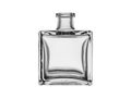 Square-shaped perfume and cologne bottle. Blank, isolated on a white background
