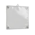 Square shaped protective cover with metal screws and hanging loop for display or screen mounting purposes Royalty Free Stock Photo