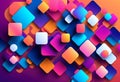 Square shapes composition geometric abstract background