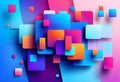 Square shapes composition geometric abstract background