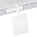 Square shelf wobbler vector mockup. White blank supermarket dangler realistic mock-up