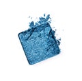 Square shiny blue crushed eyeshadow for make up as sample of cosmetic product