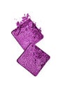 Square shiny purple crushed eye shadow for make up as sample of cosmetic product