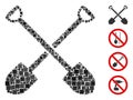 Square Shovels Icon Vector Collage