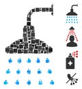 Square Shower Icon Vector Collage