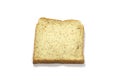 Square slice of fresh whole grain meal bread. Detailed bread texture Royalty Free Stock Photo