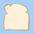 Slice of toast bread on a blue background Royalty Free Stock Photo