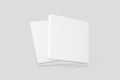 Square Softcover Book White Blank 3D Rendering Mockup