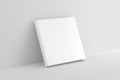 Square Softcover Book White Blank 3D Rendering Mockup