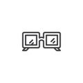 Square spectacles outline icon