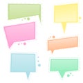 Vector set of colorful square speech bubble