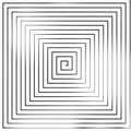 Square Spiral. Helix and scroll. Vector Illustration isolated on white background